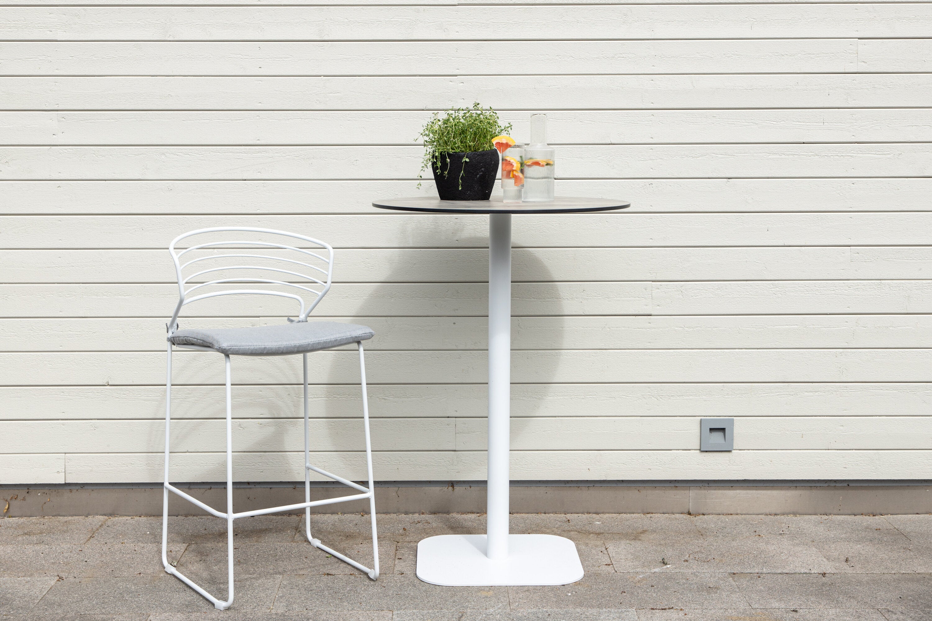 Bartisch Milano Ø70cm aus Aluminium - Weiß-Esstische Outdoor-Venture Home-le canapé