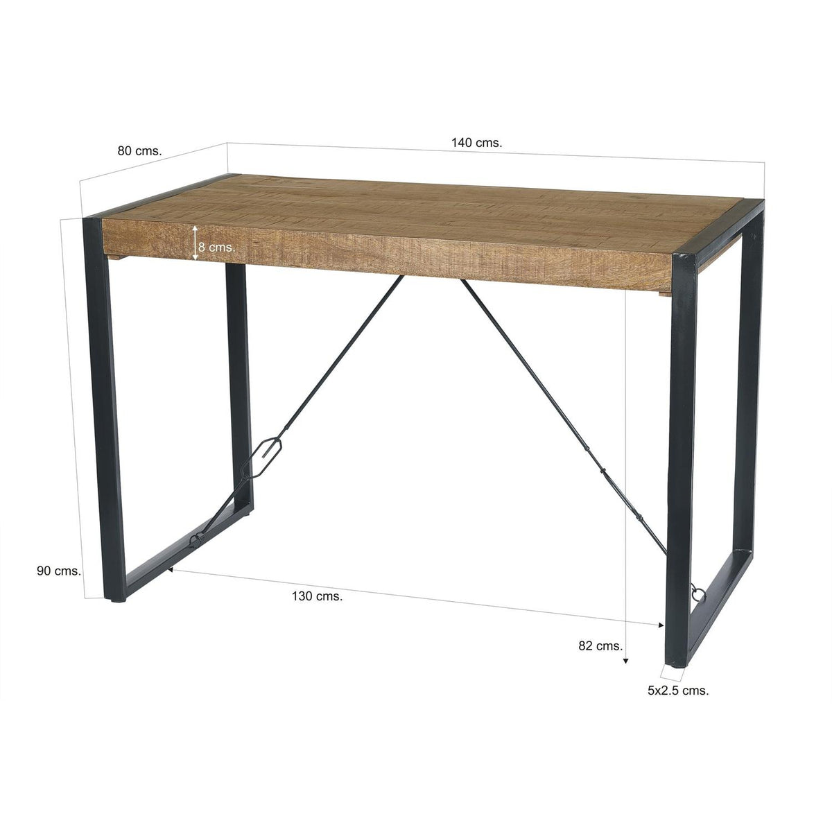Bartisch Nairobi 140cm aus Massivholz - Braun-Livingfurn-le canapé