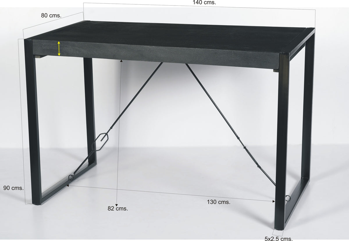 Bartisch Norris 140cm aus Massivholz - Schwarz-Livingfurn-le canapé
