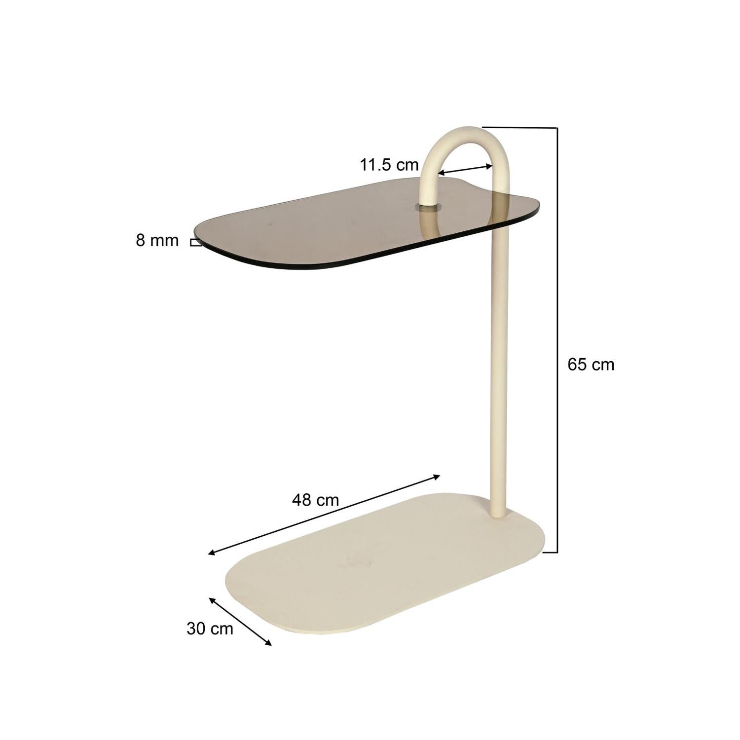 Beistelltisch Amy Oval - Beige-Beistelltisch-Livingfurn-le canapé