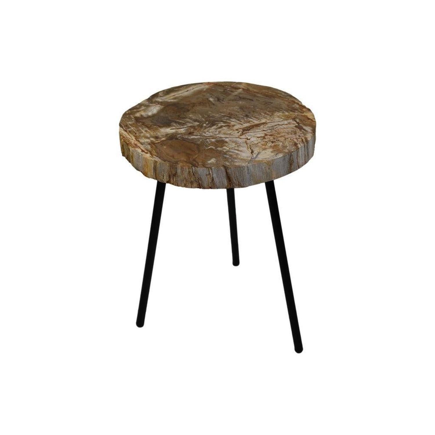 Beistelltisch aus Holzstein - Braun-Beistelltisch-HSM Collection-le canapé