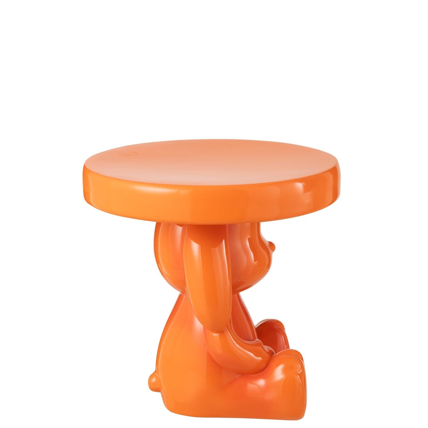 Beistelltisch Bär aus Polyresin Ø35cm - Orange-Beistelltische-J-Line-le canapé