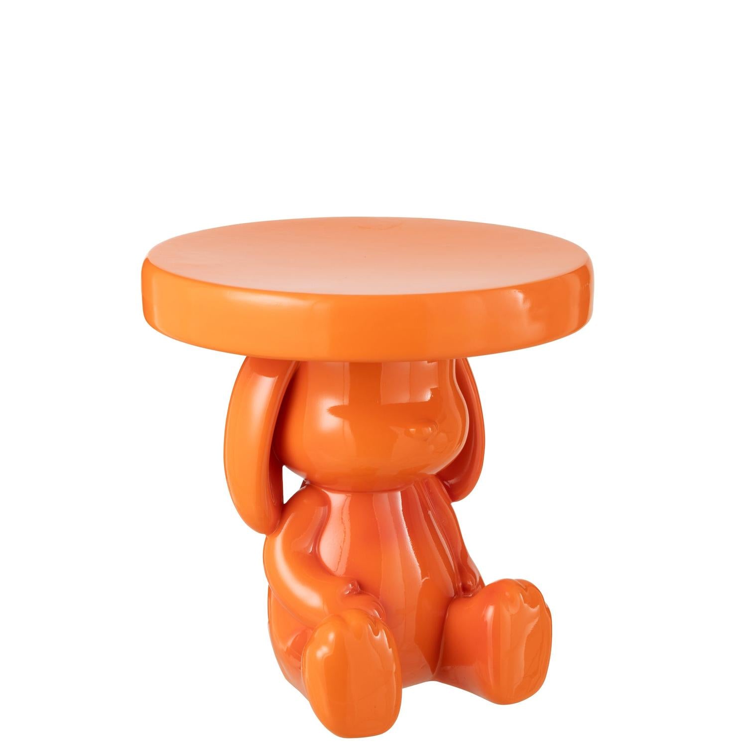 Beistelltisch Bär aus Polyresin Ø35cm - Orange-Beistelltische-J-Line-le canapé