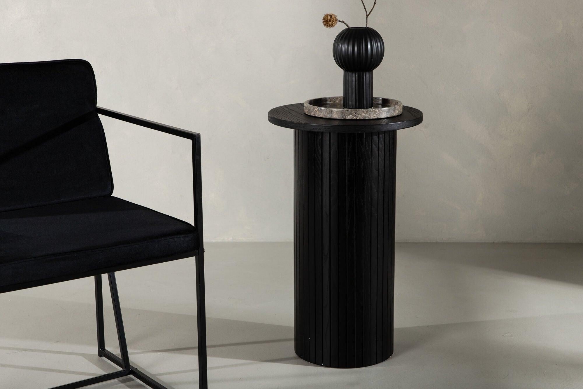 Beistelltisch Bianca Ø40cm - Schwarz-Beistelltische-Venture Home-le canapé