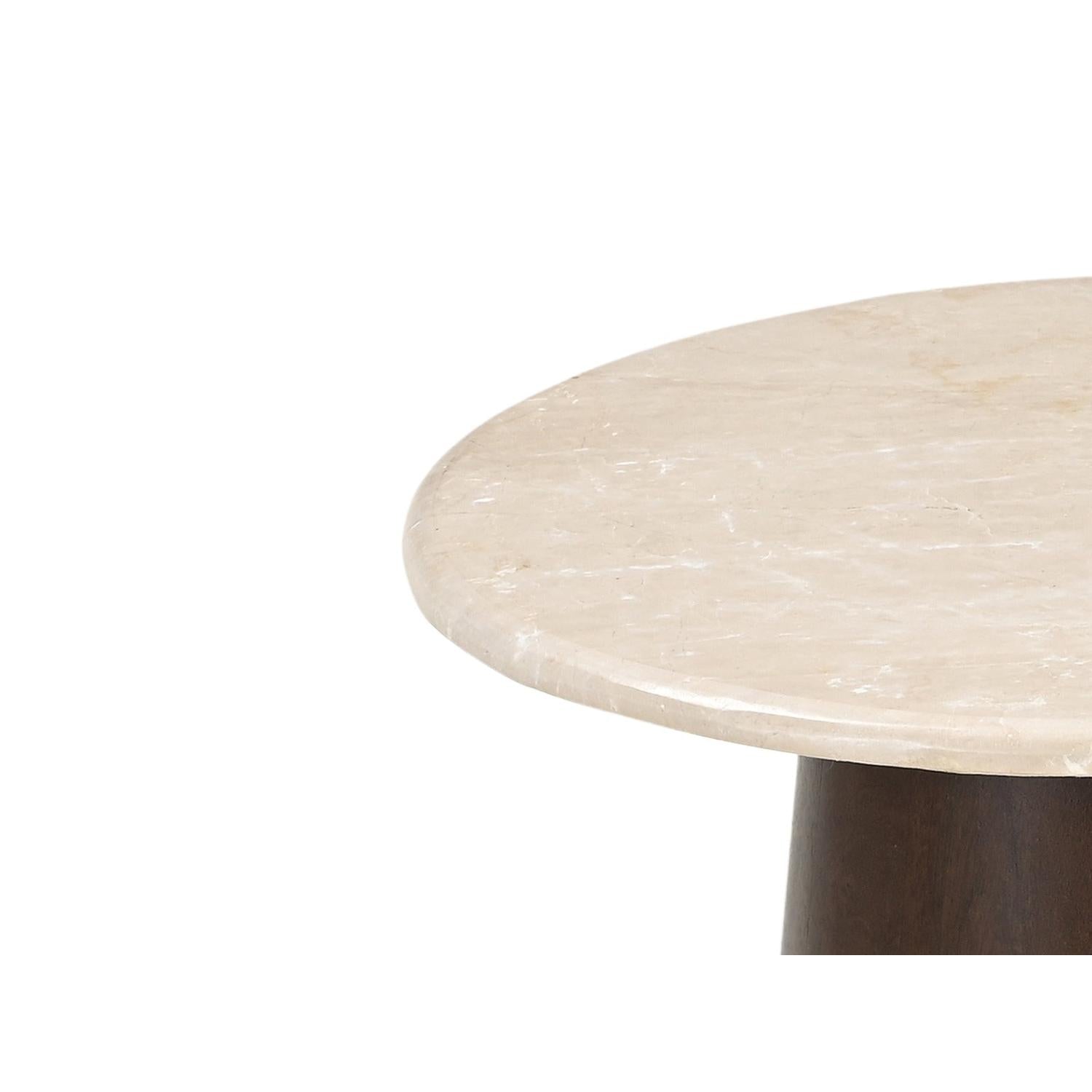 Beistelltisch Bottecino aus Mangoholz Ø45cm - Beige/Braun-Beistelltische-Livingfurn-le canapé