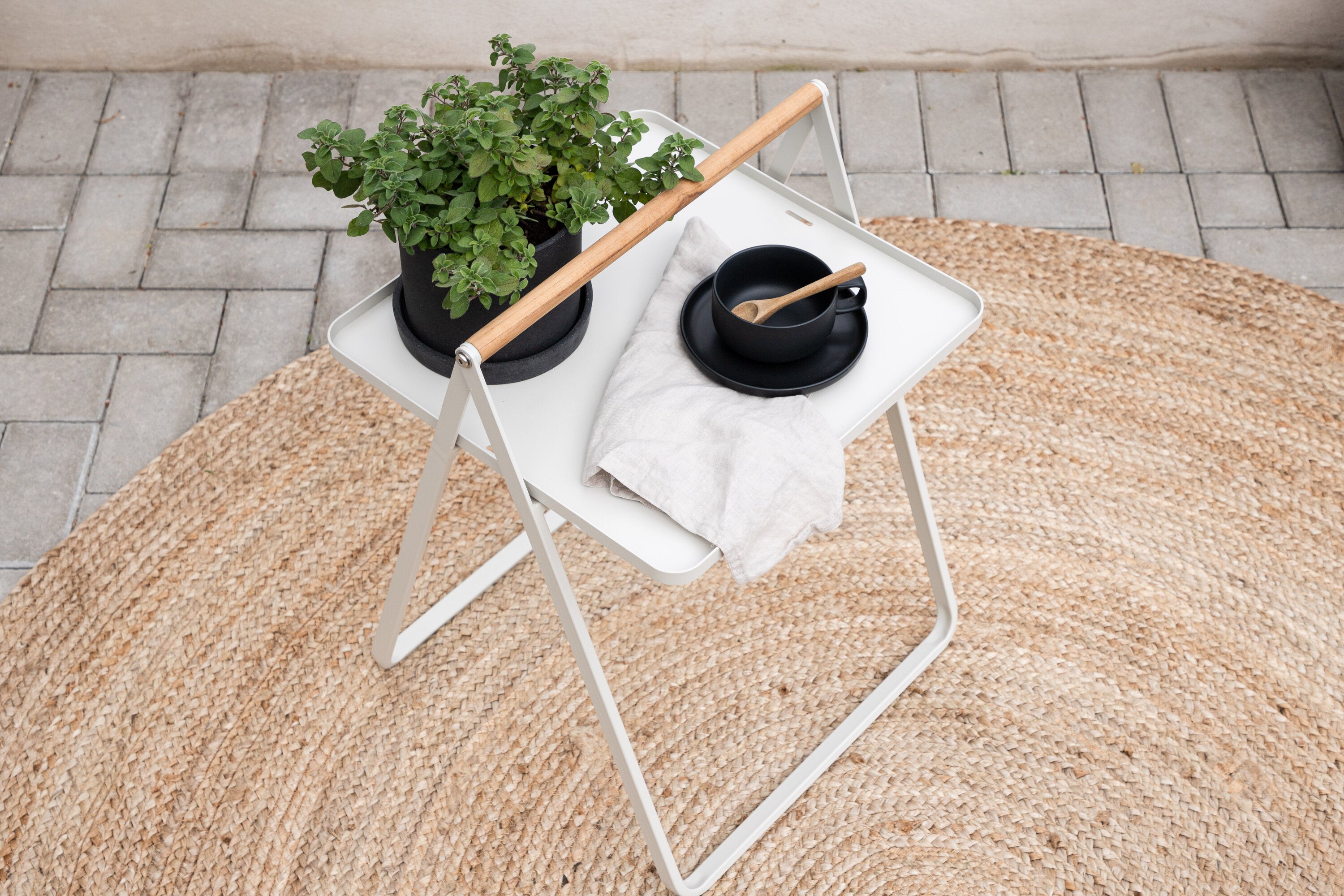Beistelltisch Clarin 43cm aus Metall - Beige-Beistelltische-Venture Home-le canapé