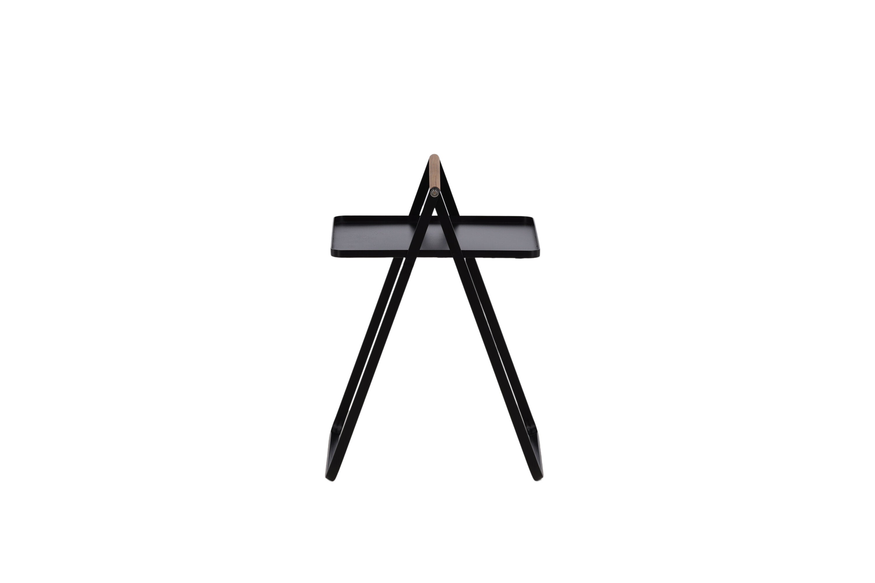 Beistelltisch Clarin 43cm aus Metall mit Teakholz-Griff - Schwarz-Beistelltische-Venture Home-le canapé