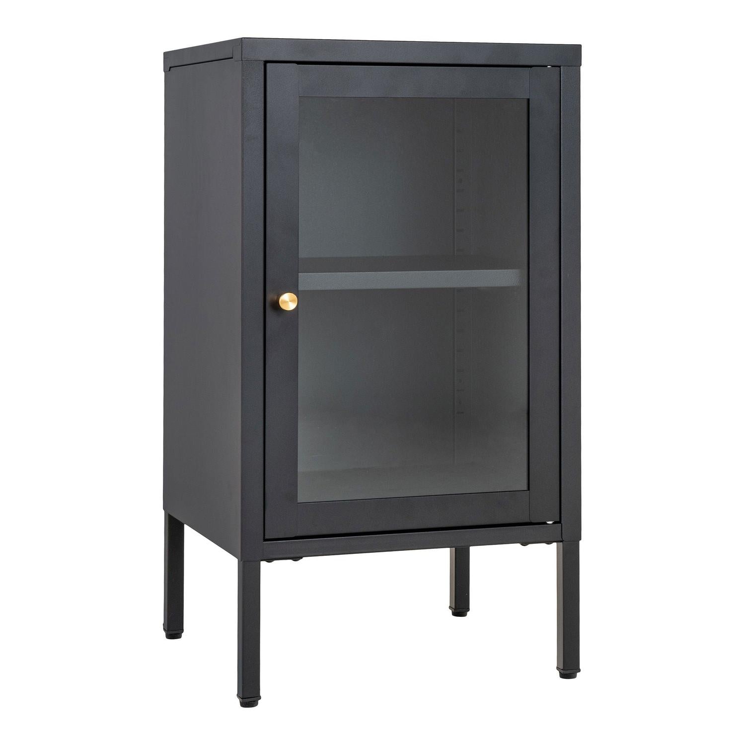 Beistelltisch Dalby mit Glastür - Schwarz-Beistelltische-House Nordic-le canapé