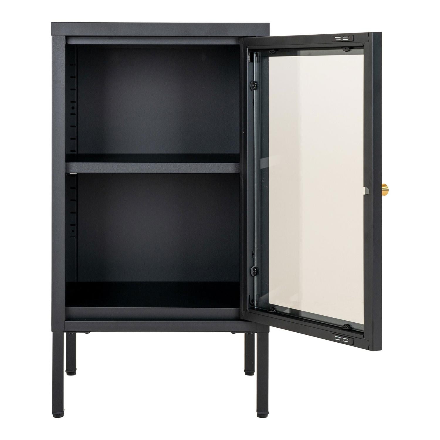 Beistelltisch Dalby mit Glastür - Schwarz-Beistelltische-House Nordic-le canapé