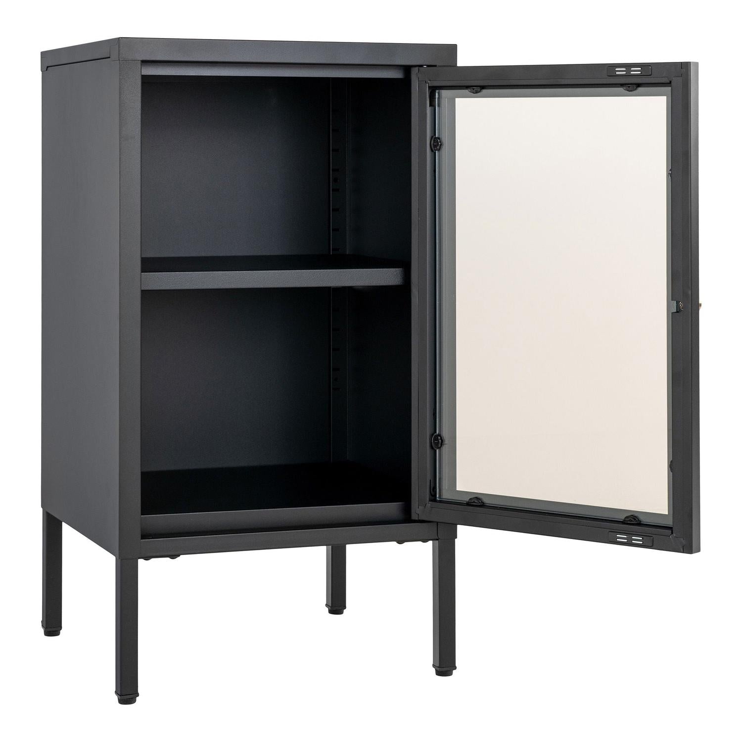 Beistelltisch Dalby mit Glastür - Schwarz-Beistelltische-House Nordic-le canapé
