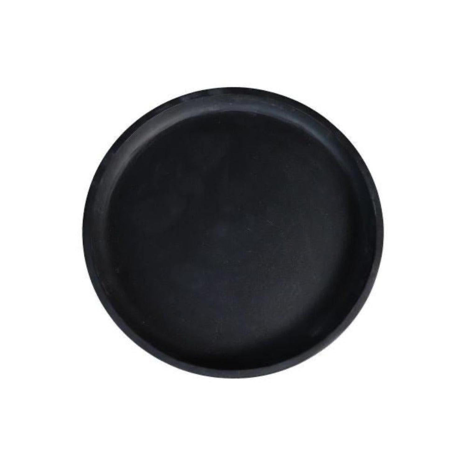 Beistelltisch Drum 45cm aus Mangoholz - Mattschwarz-Beistelltisch-HSM Collection-le canapé