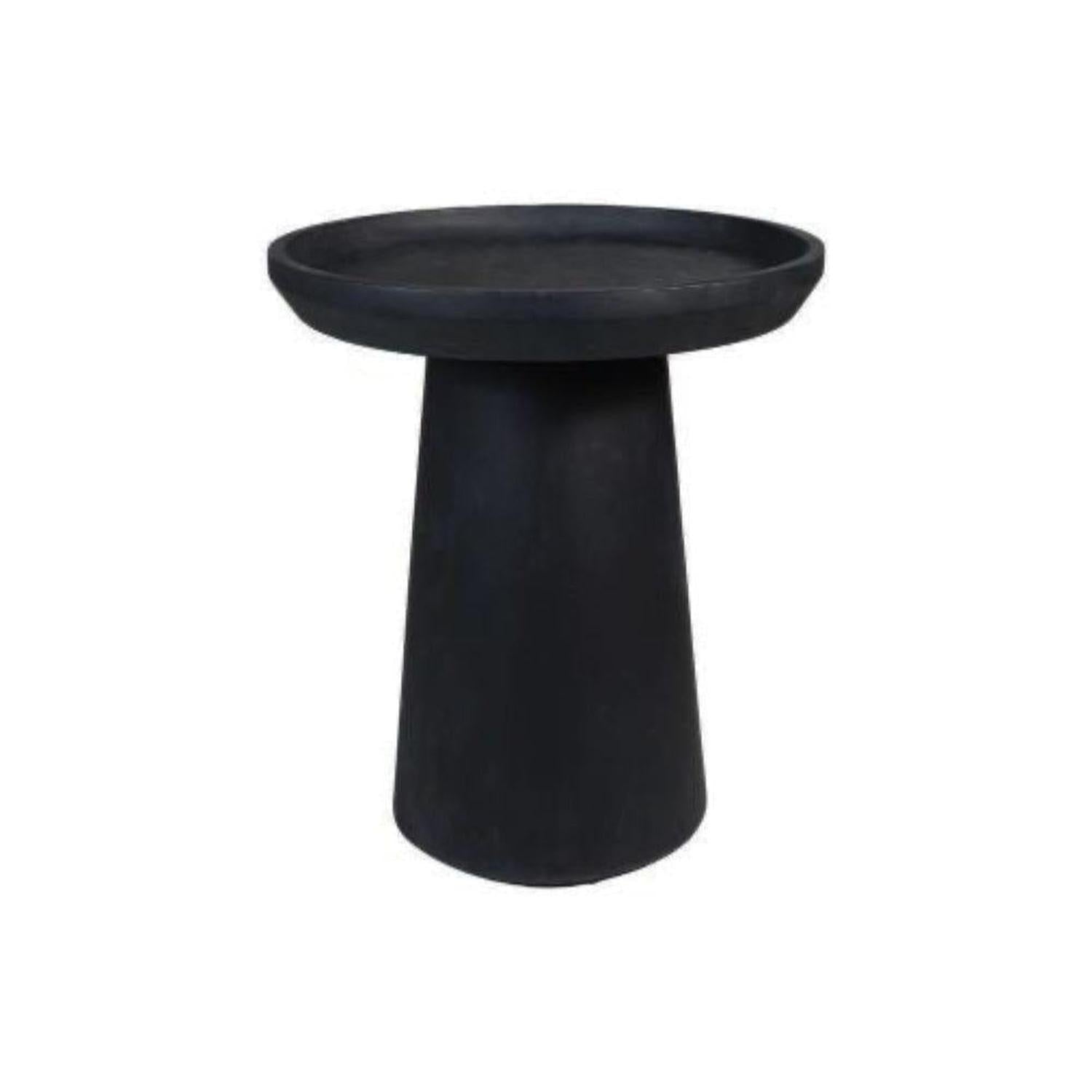 Beistelltisch Drum 45cm aus Mangoholz - Mattschwarz