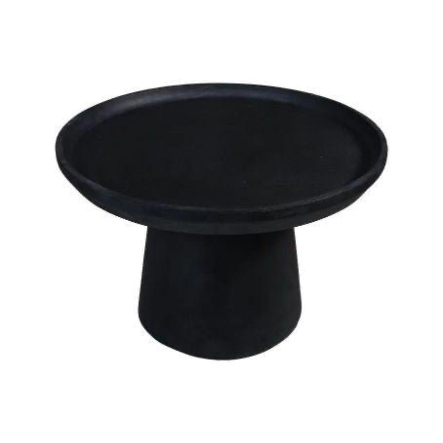 Beistelltisch Drum 60cm aus Mangoholz - Mattschwarz-Beistelltisch-HSM Collection-le canapé