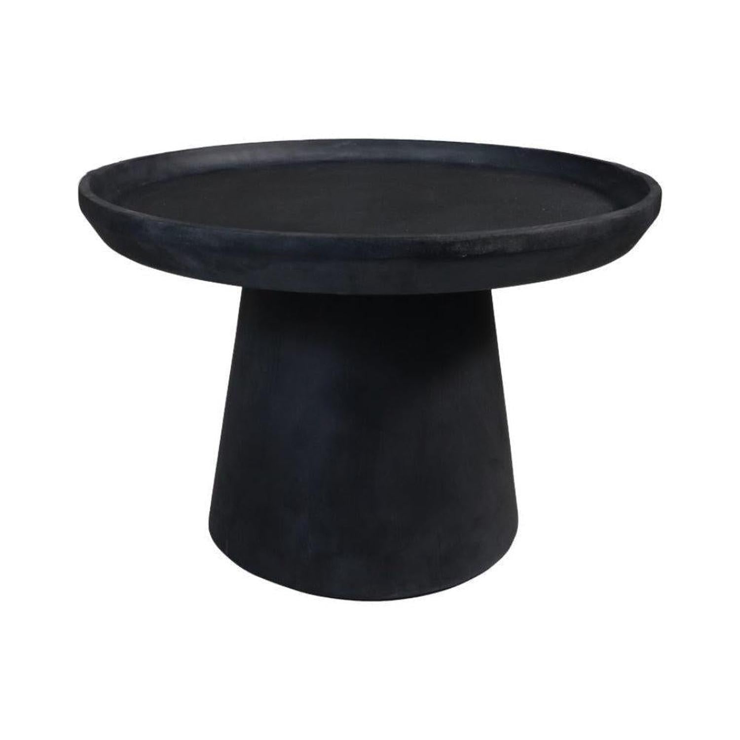 Beistelltisch Drum 60cm aus Mangoholz - Mattschwarz-Beistelltisch-HSM Collection-le canapé