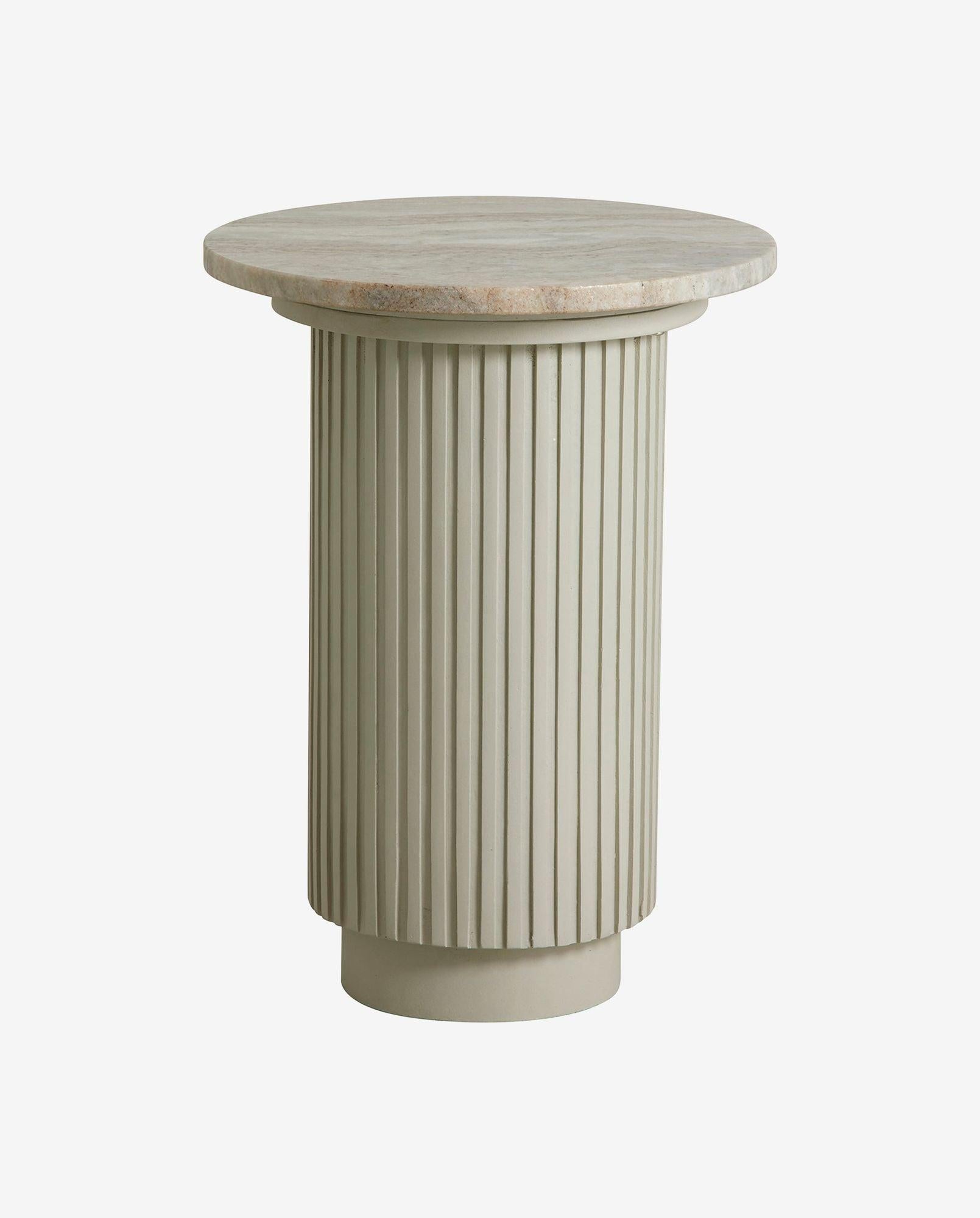 Beistelltisch ERIE Ø40cm aus Marmor - Elfenbeinfarben-Beistelltisch-Nordal A/S-le canapé