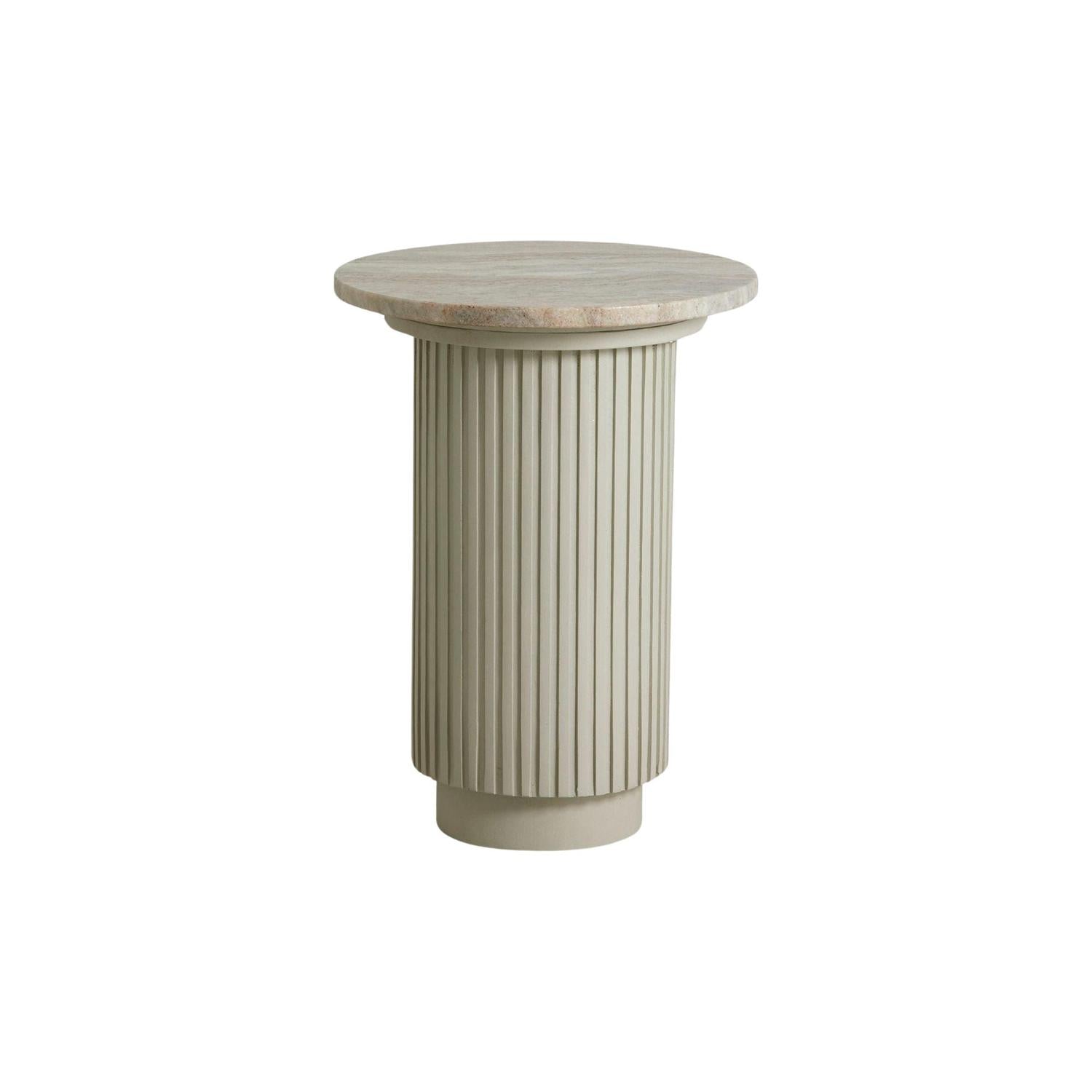 Beistelltisch ERIE Ø40cm aus Marmor - Elfenbeinfarben-Beistelltisch-Nordal A/S-le canapé