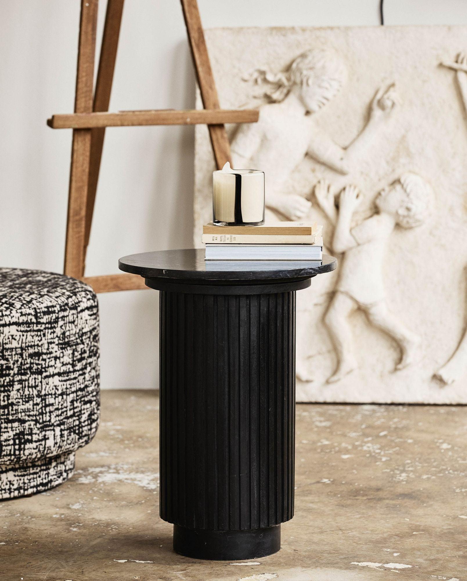 Beistelltisch Erie Ø40cm aus Marmor - Schwarz-Beistelltische-Nordal A/S-le canapé