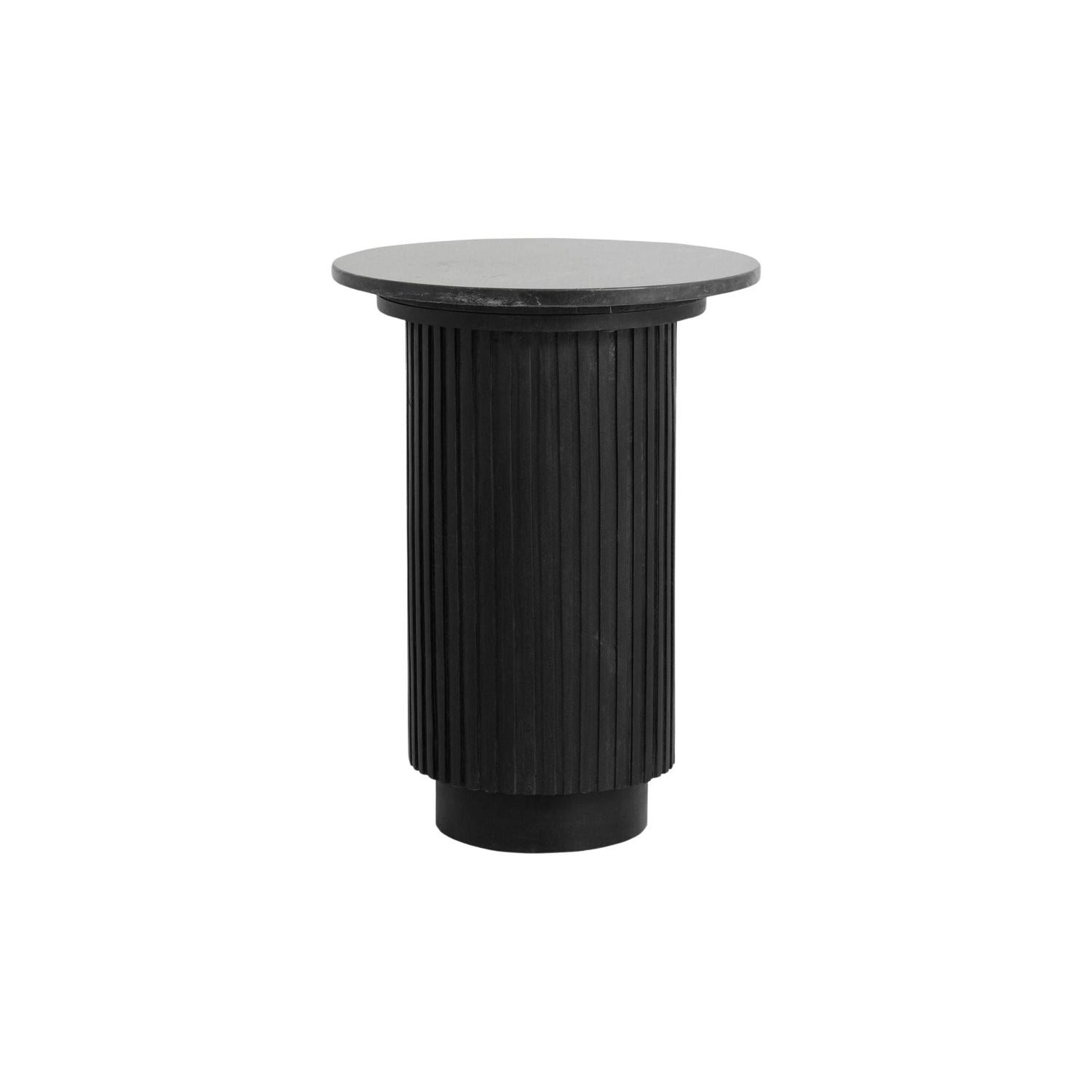 Beistelltisch ERIE 40cm - Platte aus schwarzfarbenem Marmor