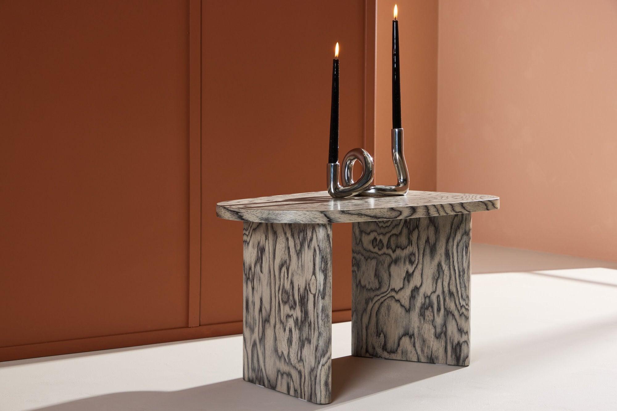 Beistelltisch Grönvik 70cm - Schwarz Grau Print-Beistelltische-Venture Home-le canapé