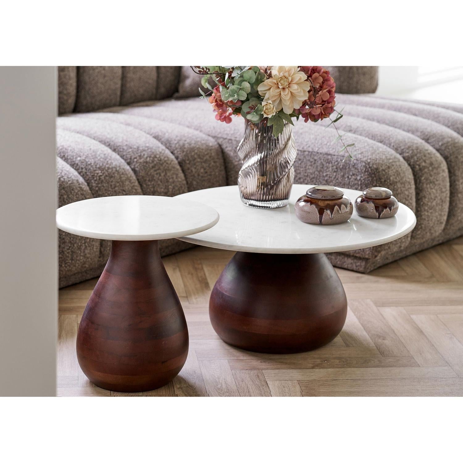 Beistelltisch Heide Ø40cm - Weiß/Braun-Beistelltische-House Nordic-le canapé
