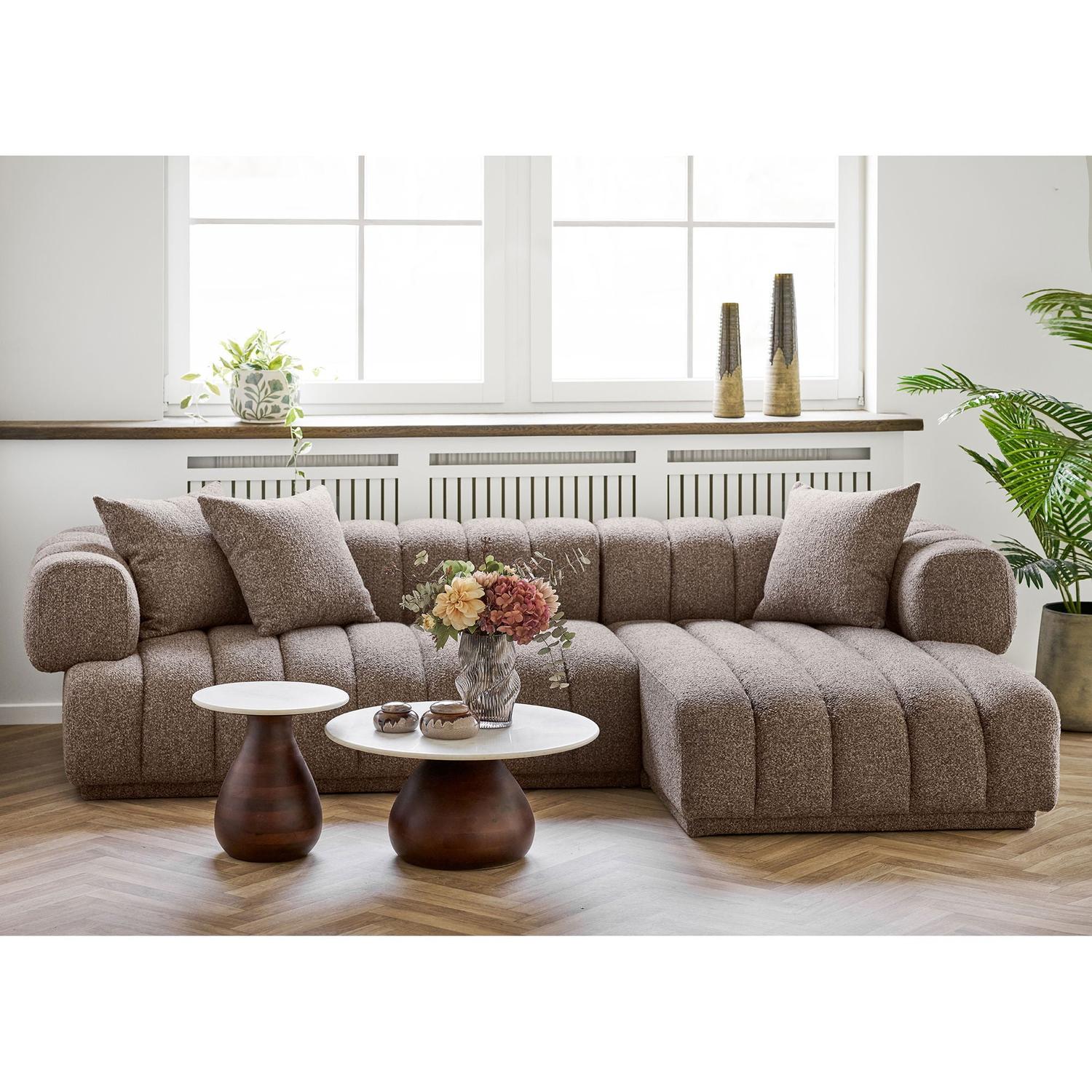 Beistelltisch Heide Ø40cm - Weiß/Braun-Beistelltische-House Nordic-le canapé