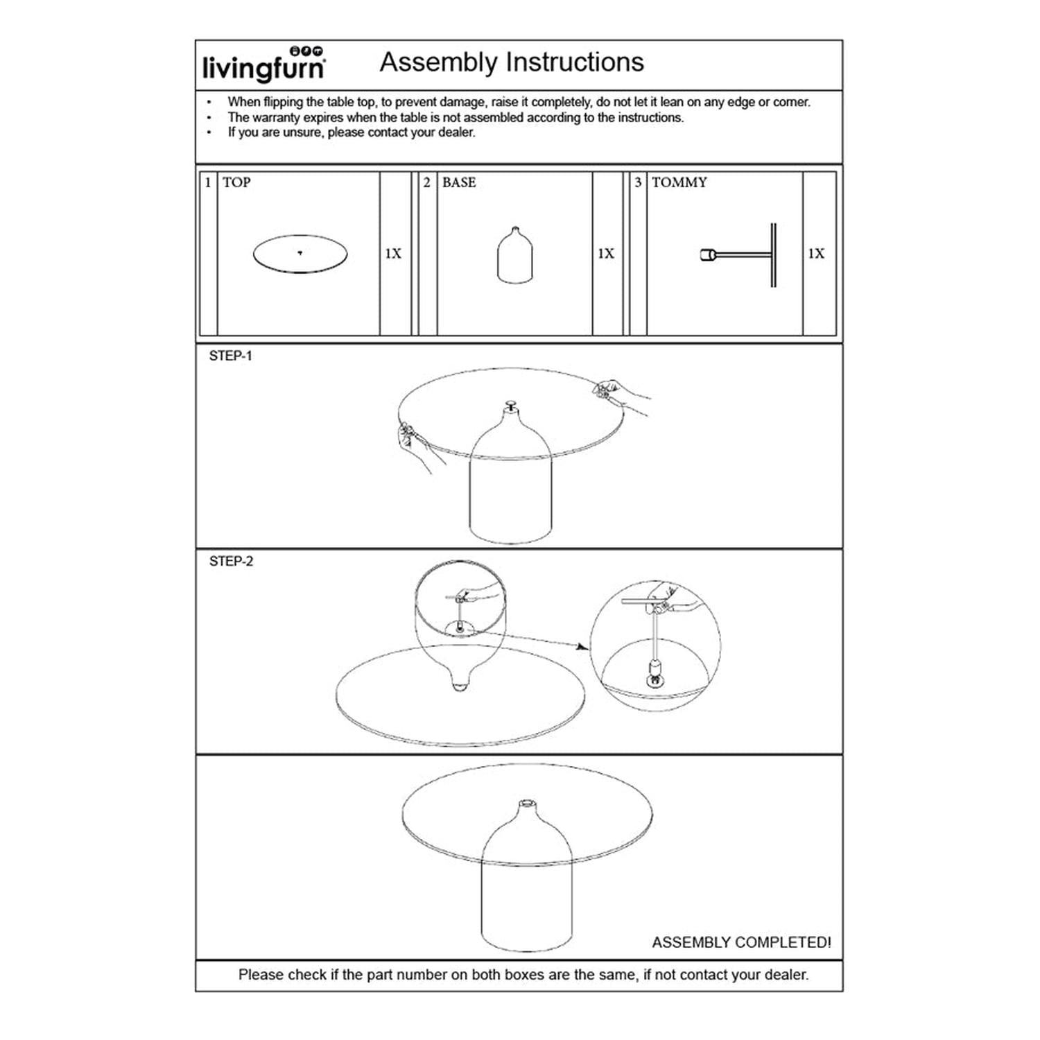 Beistelltisch Isa mit Glasplatte Ø50cm - Schwarz-Beistelltische-Livingfurn-le canapé