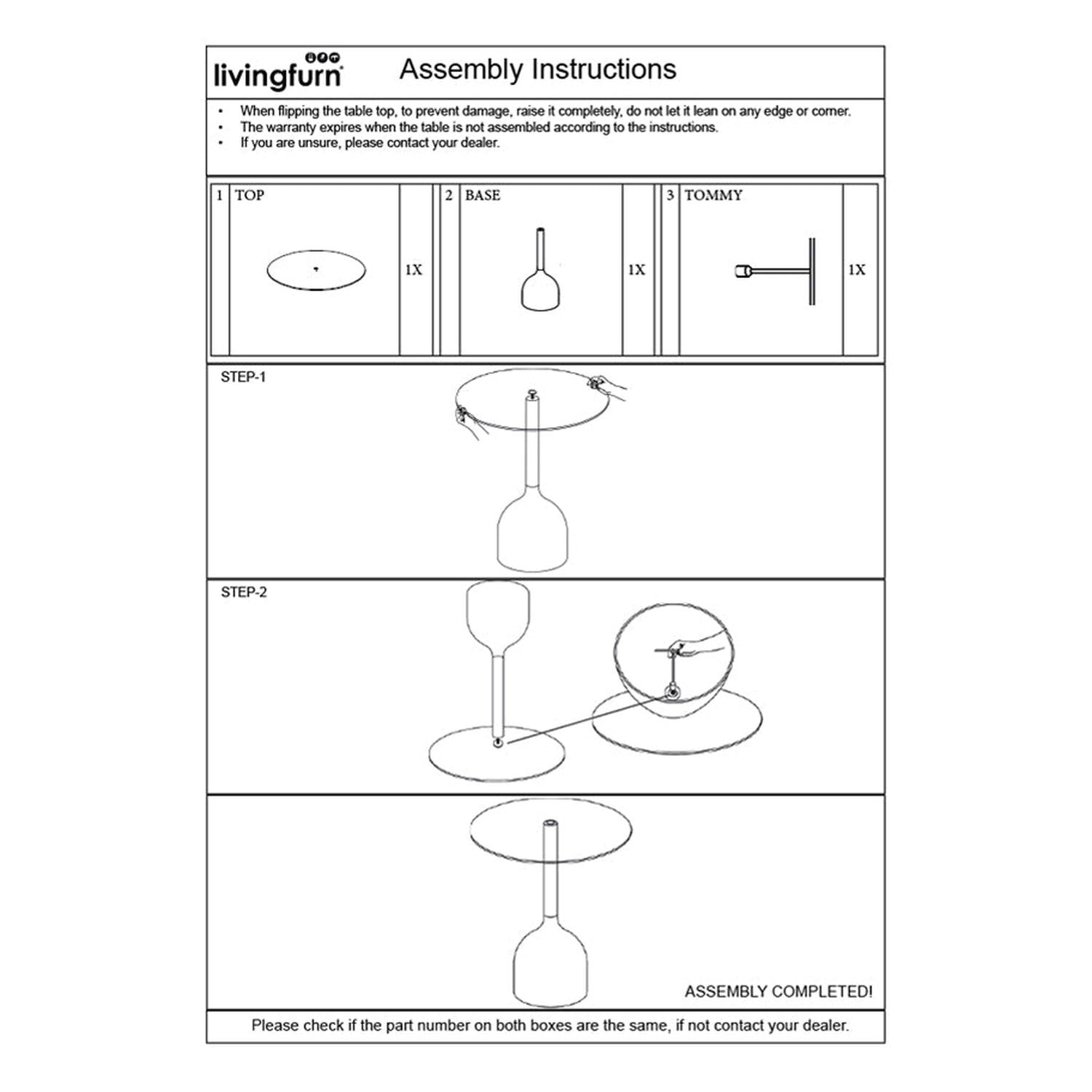 Beistelltisch Isa mit Glasplatte Ø55cm - Schwarz-Beistelltische-Livingfurn-le canapé