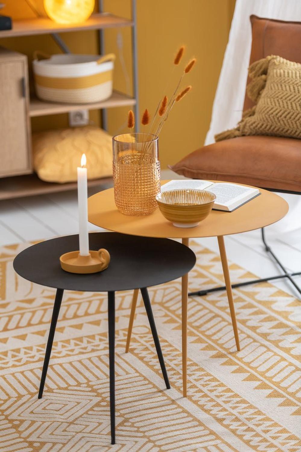 Beistelltisch Jenni aus Eisen - Ocker-Beistelltische-J-Line-le canapé