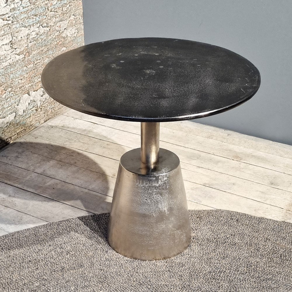Beistelltisch Kian aus Aluminium - Schwarz/Silber-Beistelltische-Benoa-le canapé