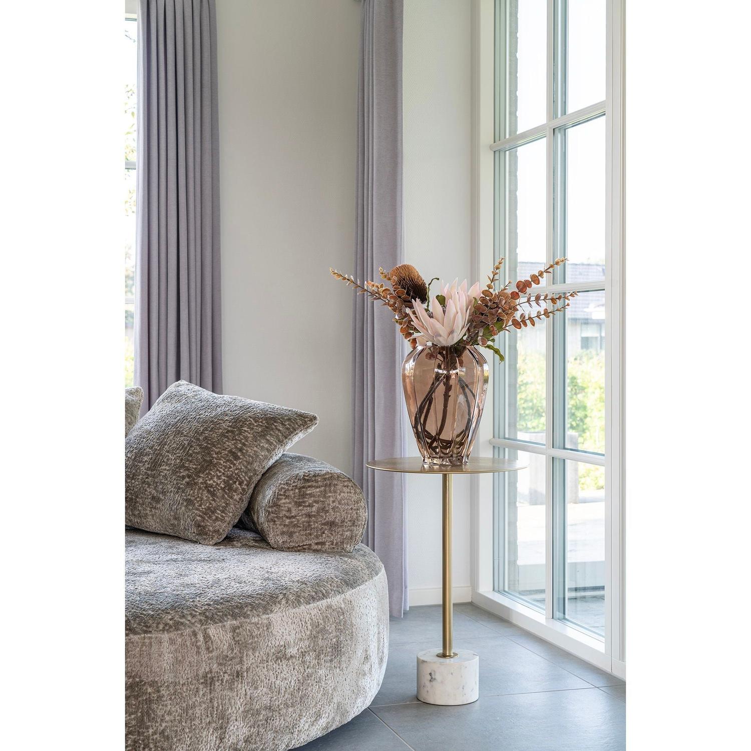Beistelltisch Lecco Ø41cm - Gold/Weiß-Beistelltisch-House Nordic-le canapé