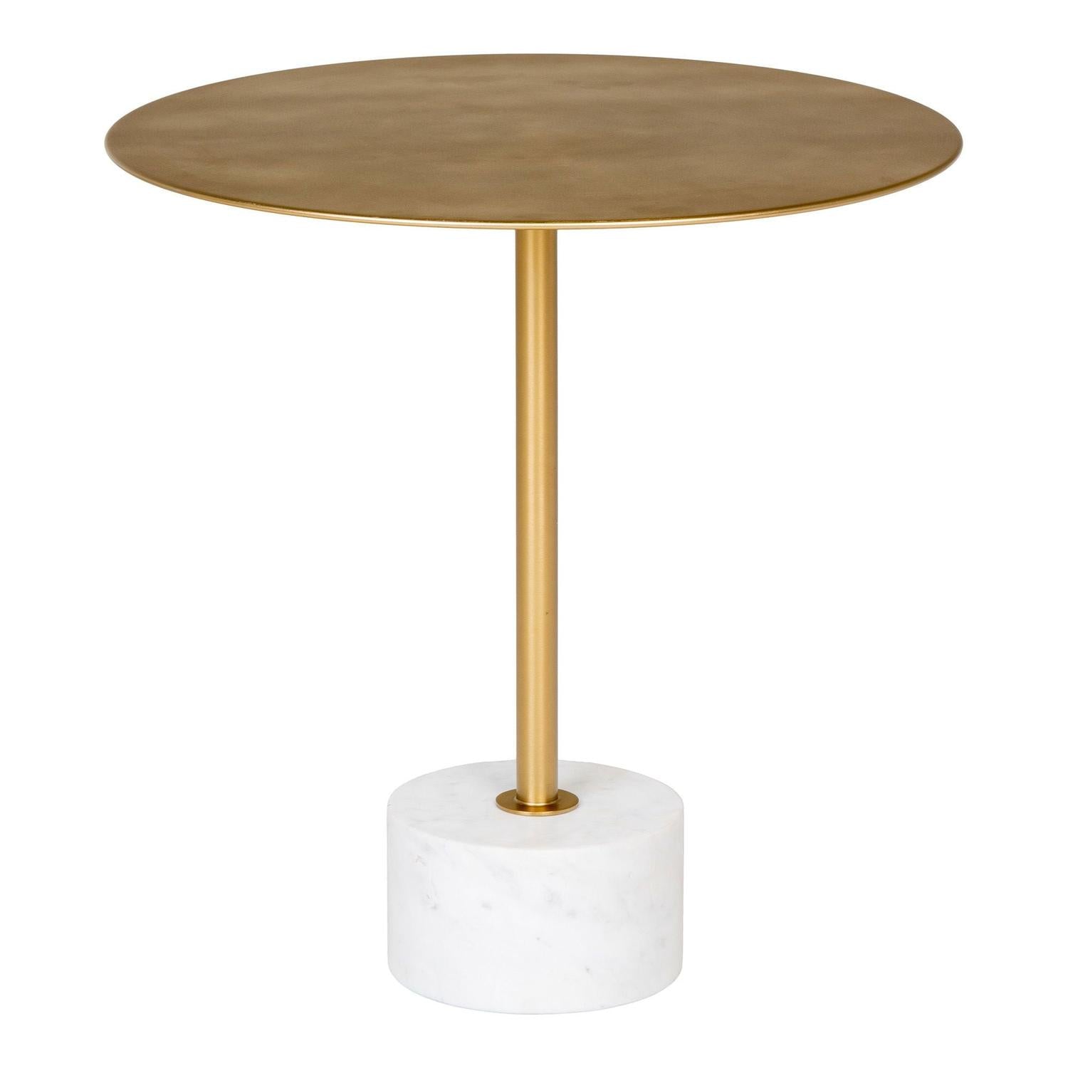 Beistelltisch Lecco Ø51cm - Gold/Weiß-Beistelltisch-House Nordic-le canapé