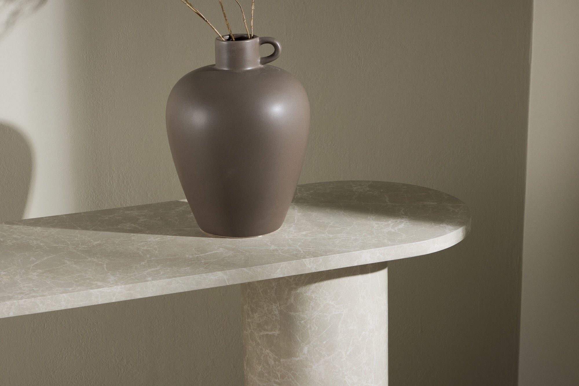 Beistelltisch Narvik 130cm - Beige Marmoroptik-Beistelltisch-Venture Home-le canapé