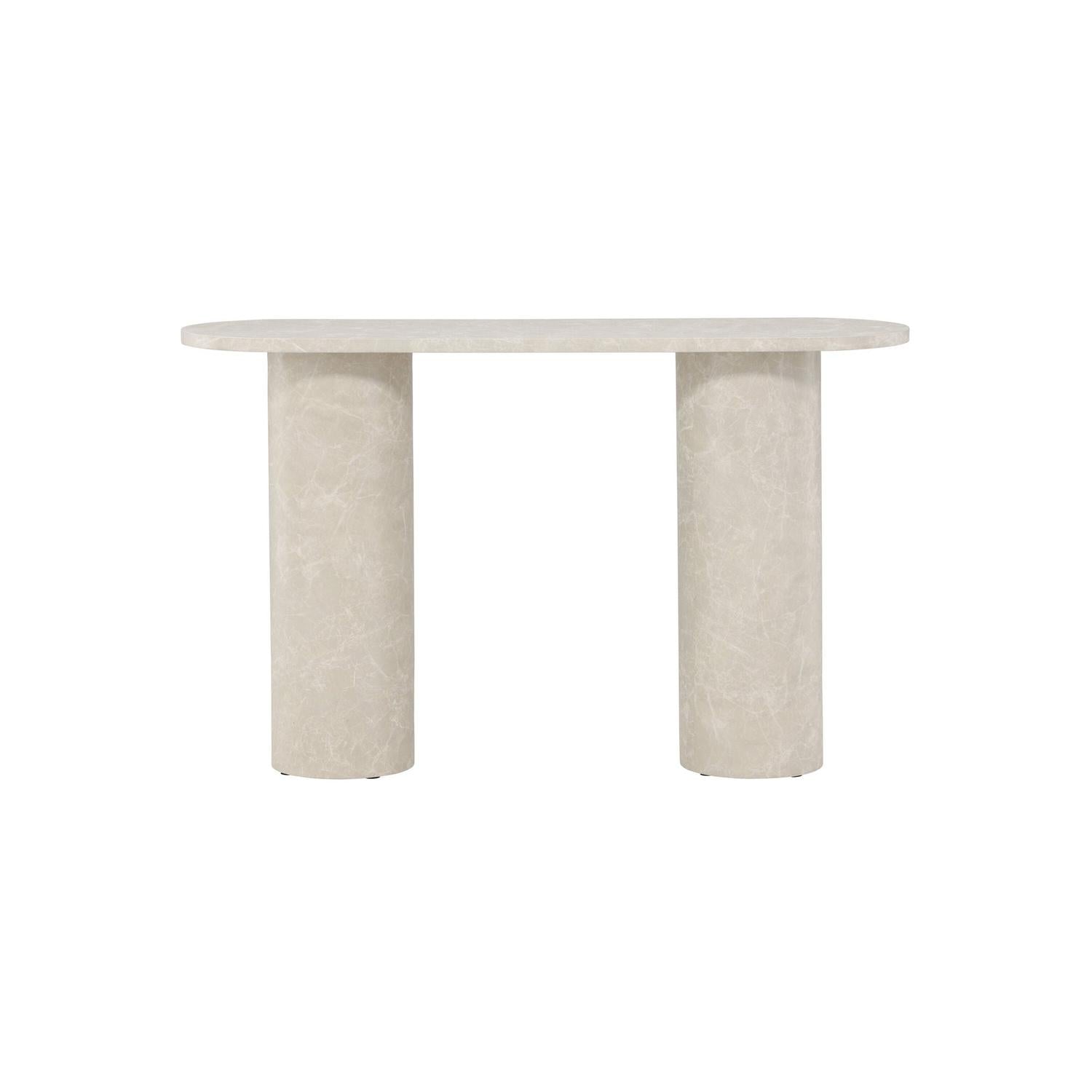 Beistelltisch Narvik 130cm - Beige Marmoroptik-Beistelltisch-Venture Home-le canapé