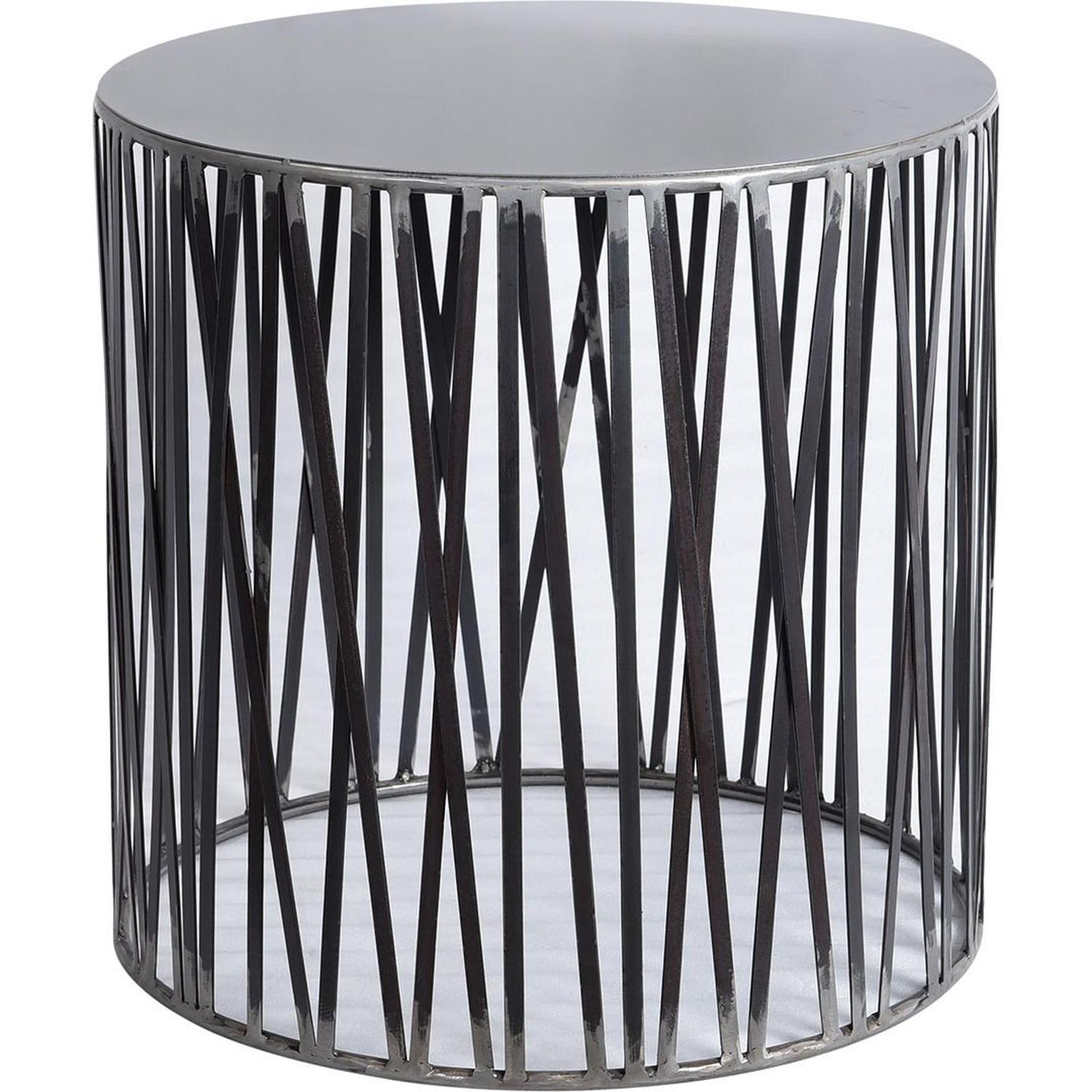 Beistelltisch Nikolas aus Eisen Ø56cm - Schwarz-Beistelltische-Trademark Living-le canapé