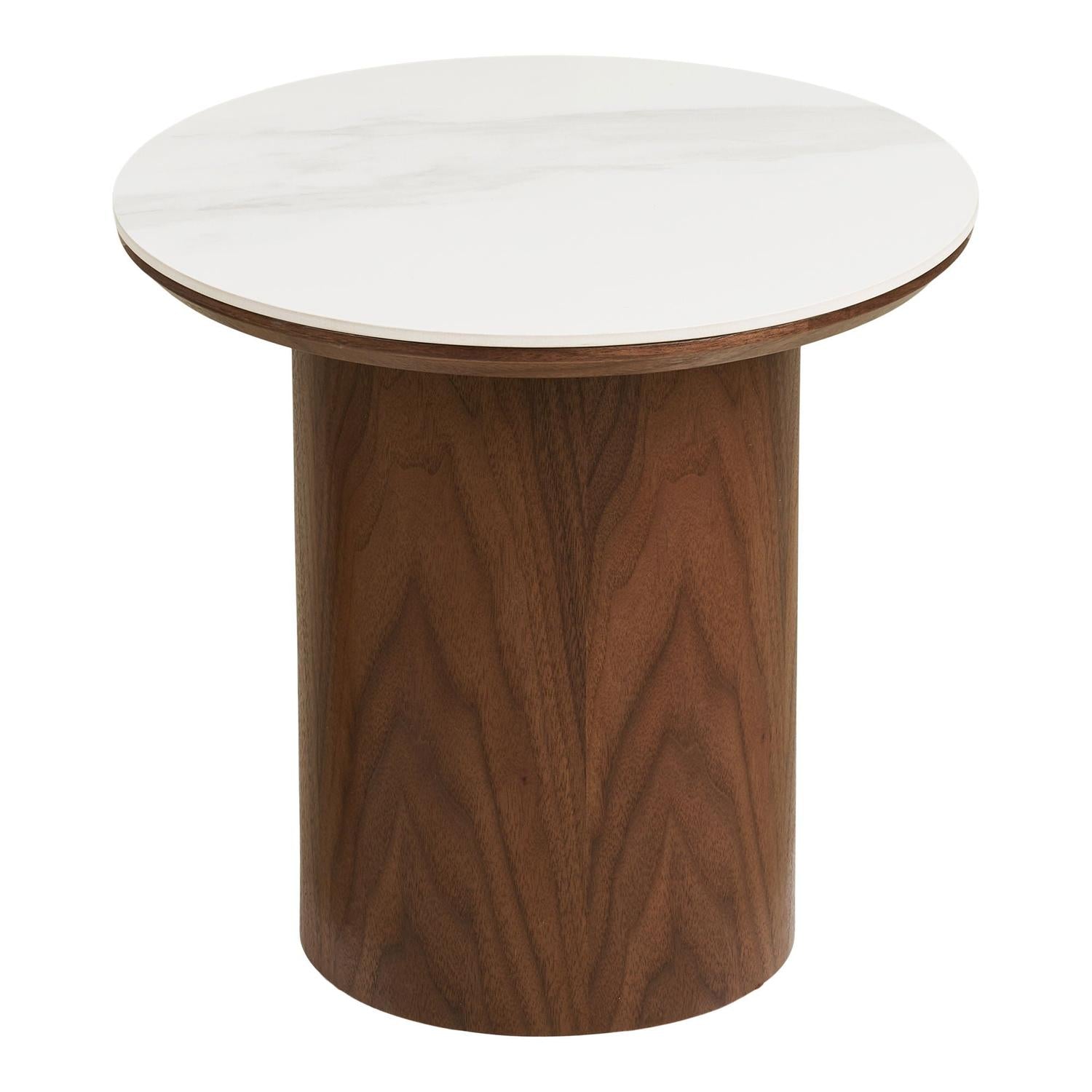 Beistelltisch Noli Ø40cm - Weiß/Braun-Beistelltische-House Nordic-le canapé