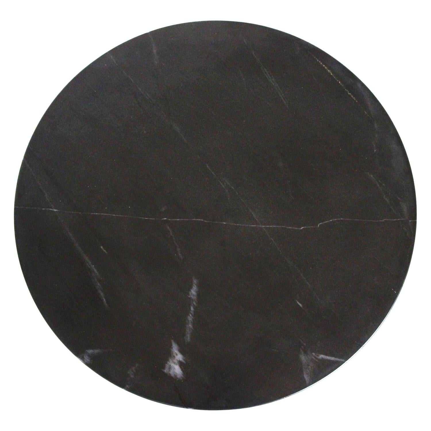 Beistelltisch Norda mit Marmorplatte Ø50cm - Schwarz-Beistelltische-Raw Materials-le canapé