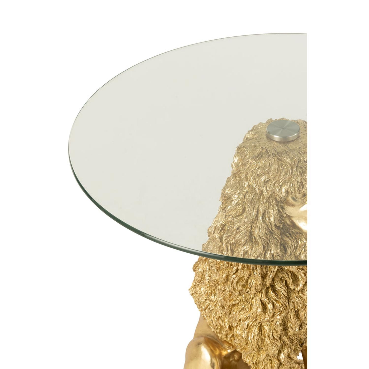 Beistelltisch Pudel aus Polyresin Ø60cm - Gold-Beistelltische-J-Line-le canapé