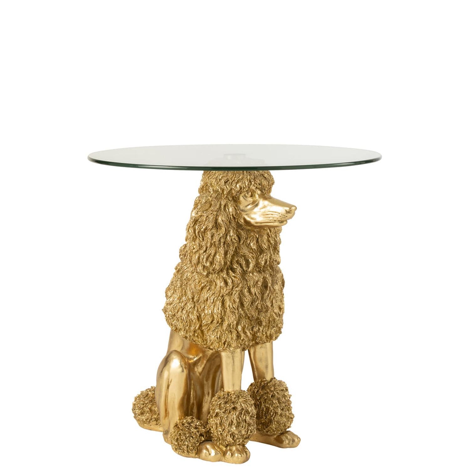 Beistelltisch Pudel aus Polyresin Ø60cm - Gold-Beistelltische-J-Line-le canapé