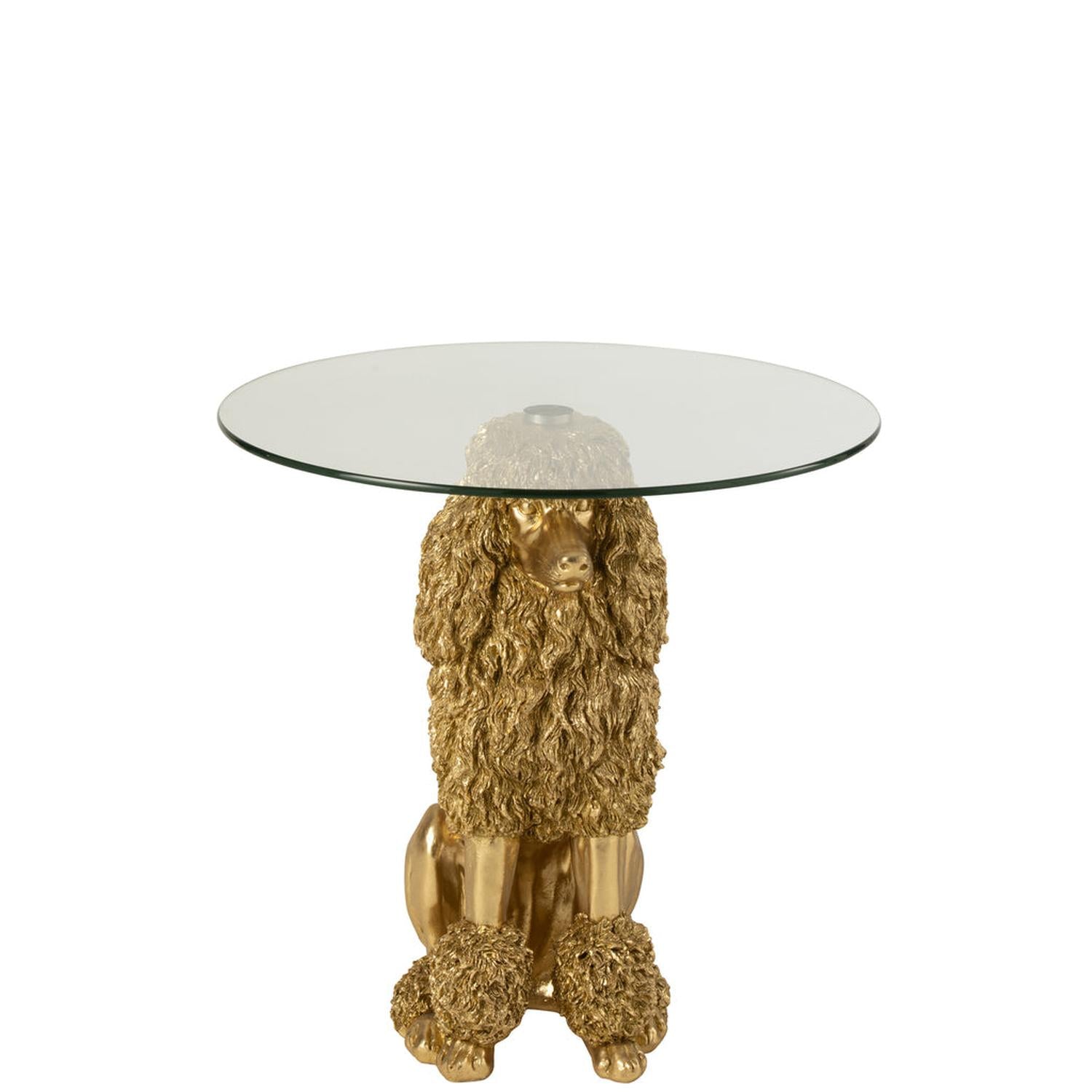 Beistelltisch Pudel aus Polyresin Ø60cm - Gold-Beistelltische-J-Line-le canapé