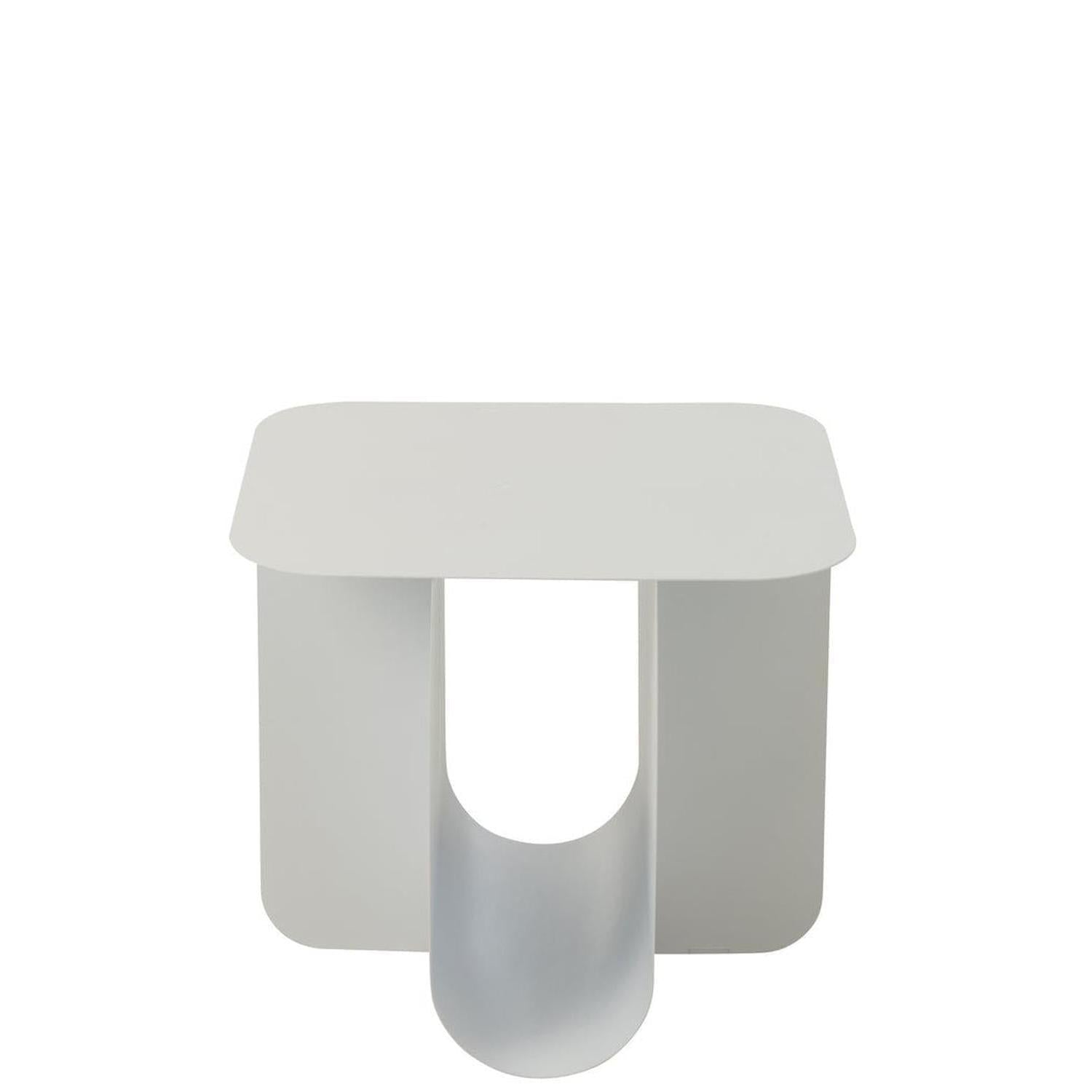 Beistelltisch Quadrat aus Metall - Weiß-Beistelltisch-J-Line-le canapé