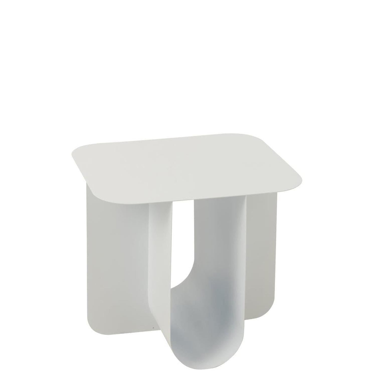 Beistelltisch Quadrat aus Metall - Weiß-Beistelltisch-J-Line-le canapé