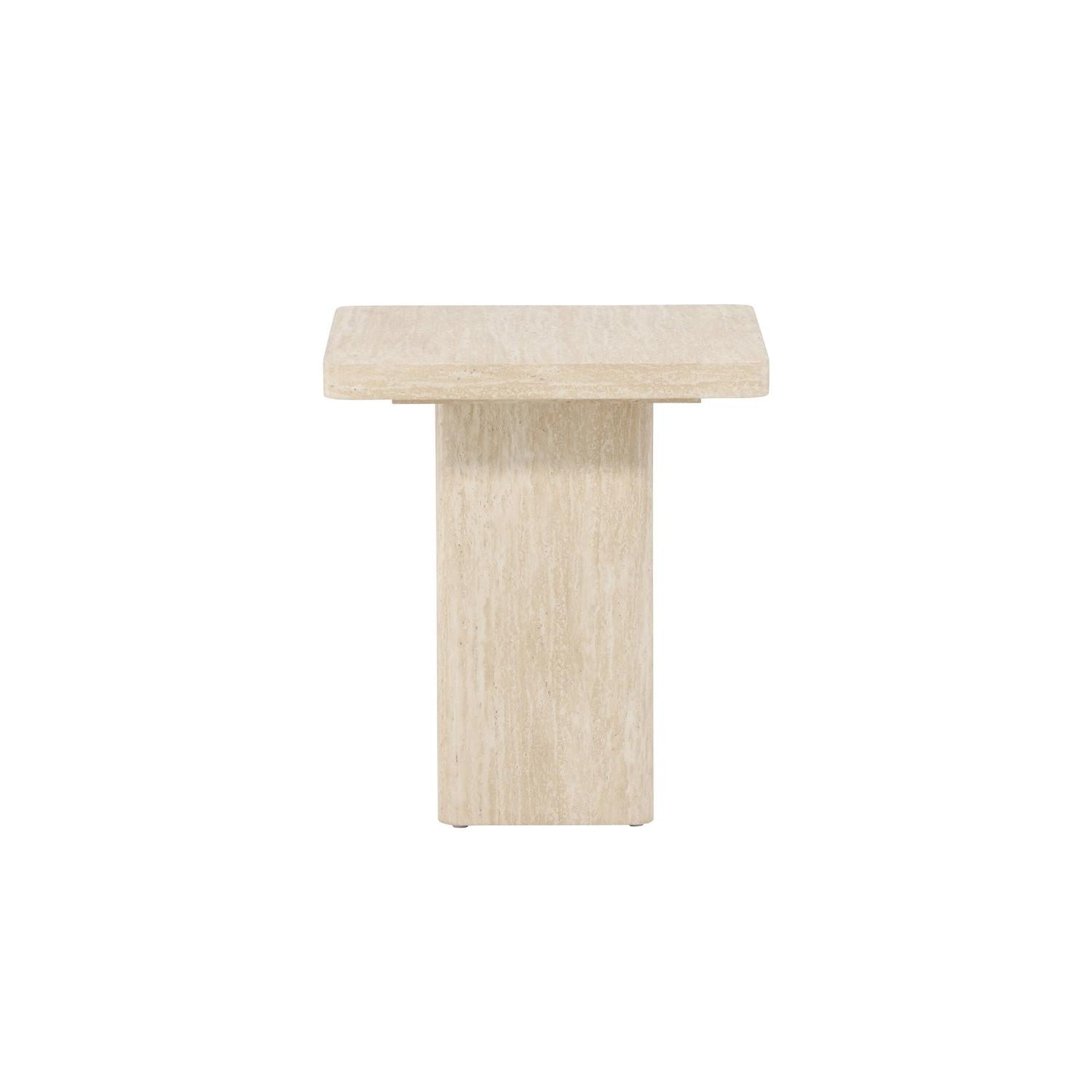 Beistelltisch Qvart 50*50cm - Beige-Beistelltisch-Venture Home-le canapé