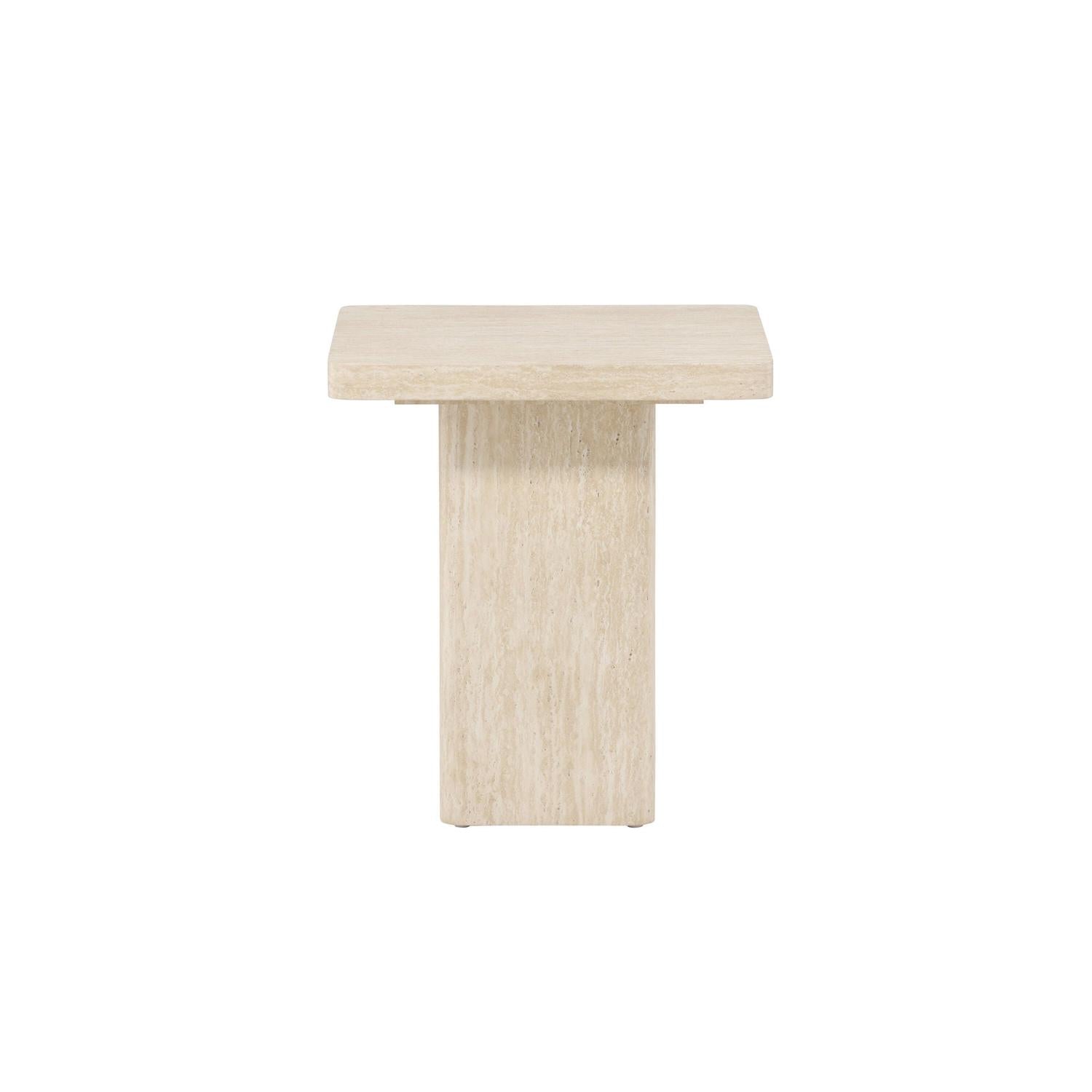 Beistelltisch Qvart Quadratisch 50*50cm - Beige-Beistelltisch-Venture Home-le canapé