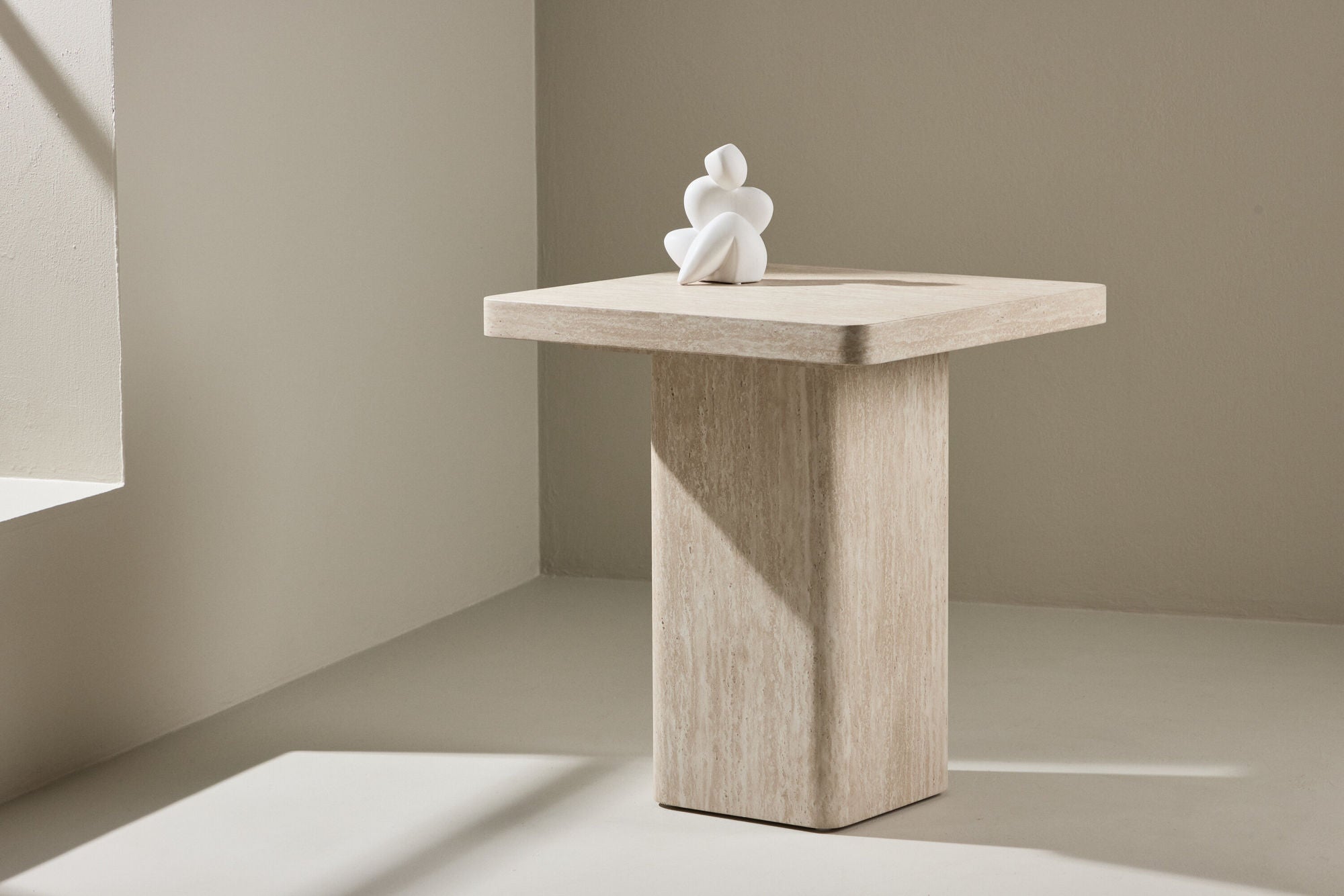 Beistelltisch Qvart Quadratisch 50*50cm - Beige-Beistelltisch-Venture Home-le canapé