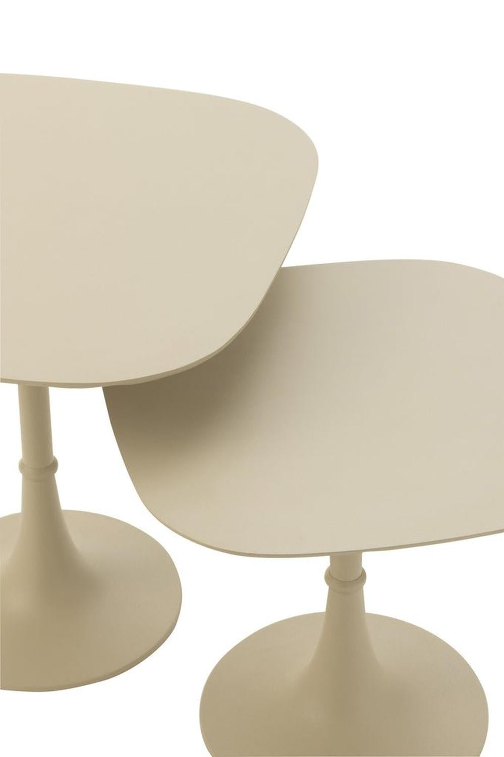 Beistelltisch - Set quadratisch aus Aluminium - Elfenbein5400924407803Beistelltisch
