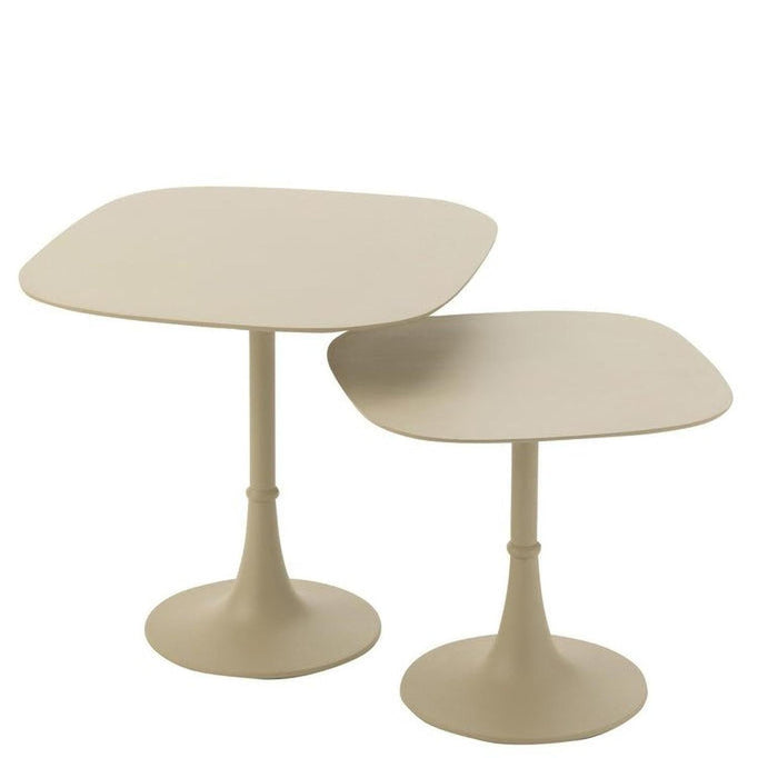Beistelltisch - Set quadratisch aus Aluminium - Elfenbein5400924407803Beistelltisch