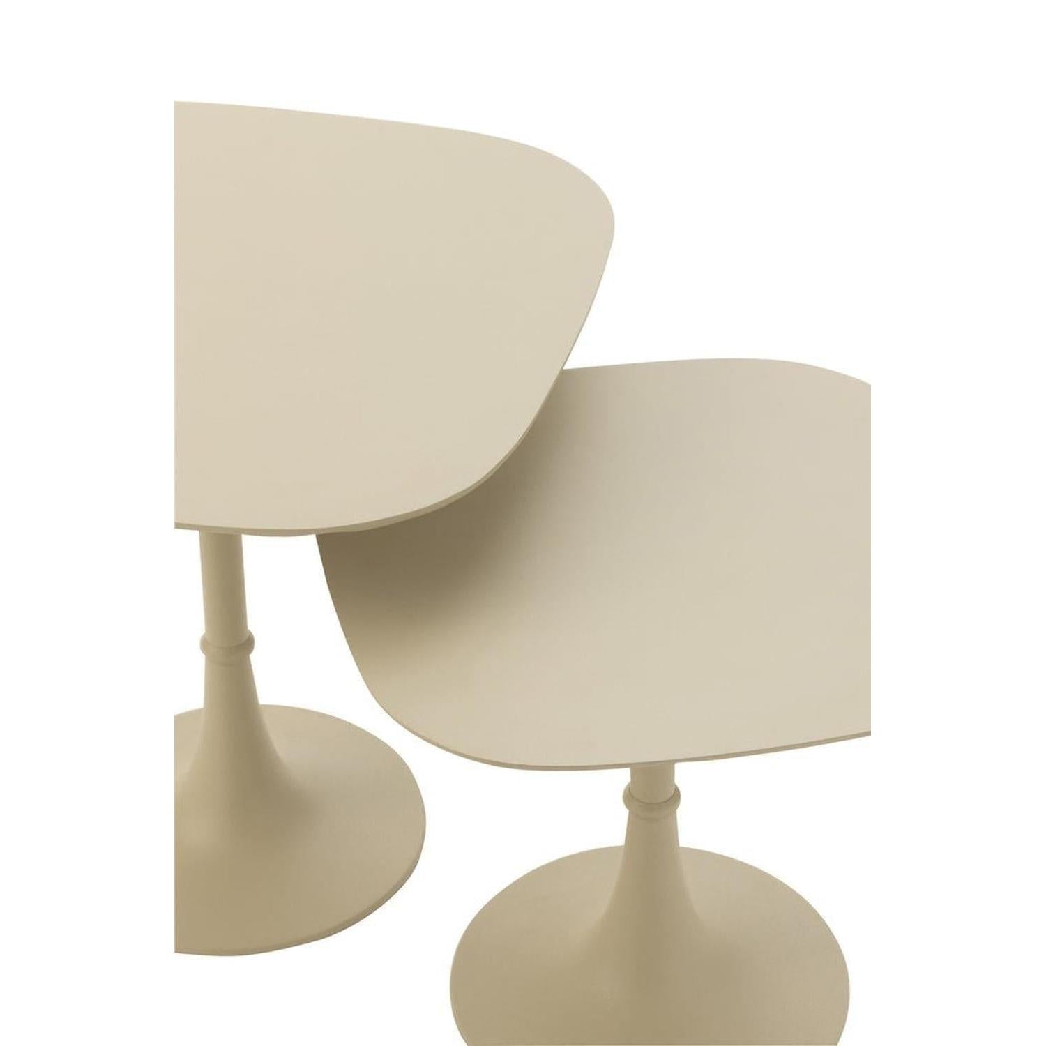 Beistelltisch-Set quadratisch aus Aluminium - Elfenbein-Beistelltische-J-Line-le canapé