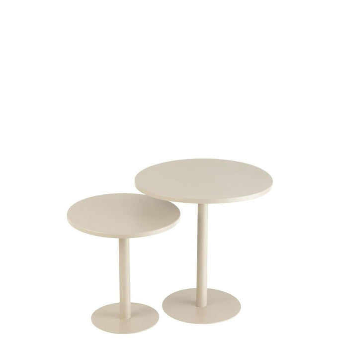 Beistelltisch - Set rund aus Eisen - Greige5400924462802Beistelltisch