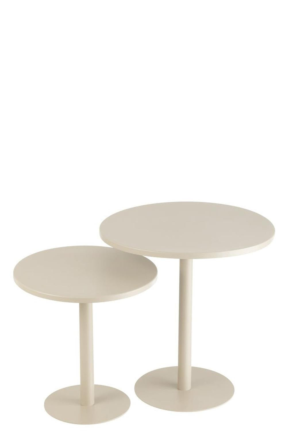 Beistelltisch - Set rund aus Eisen - Greige5400924462802Beistelltisch