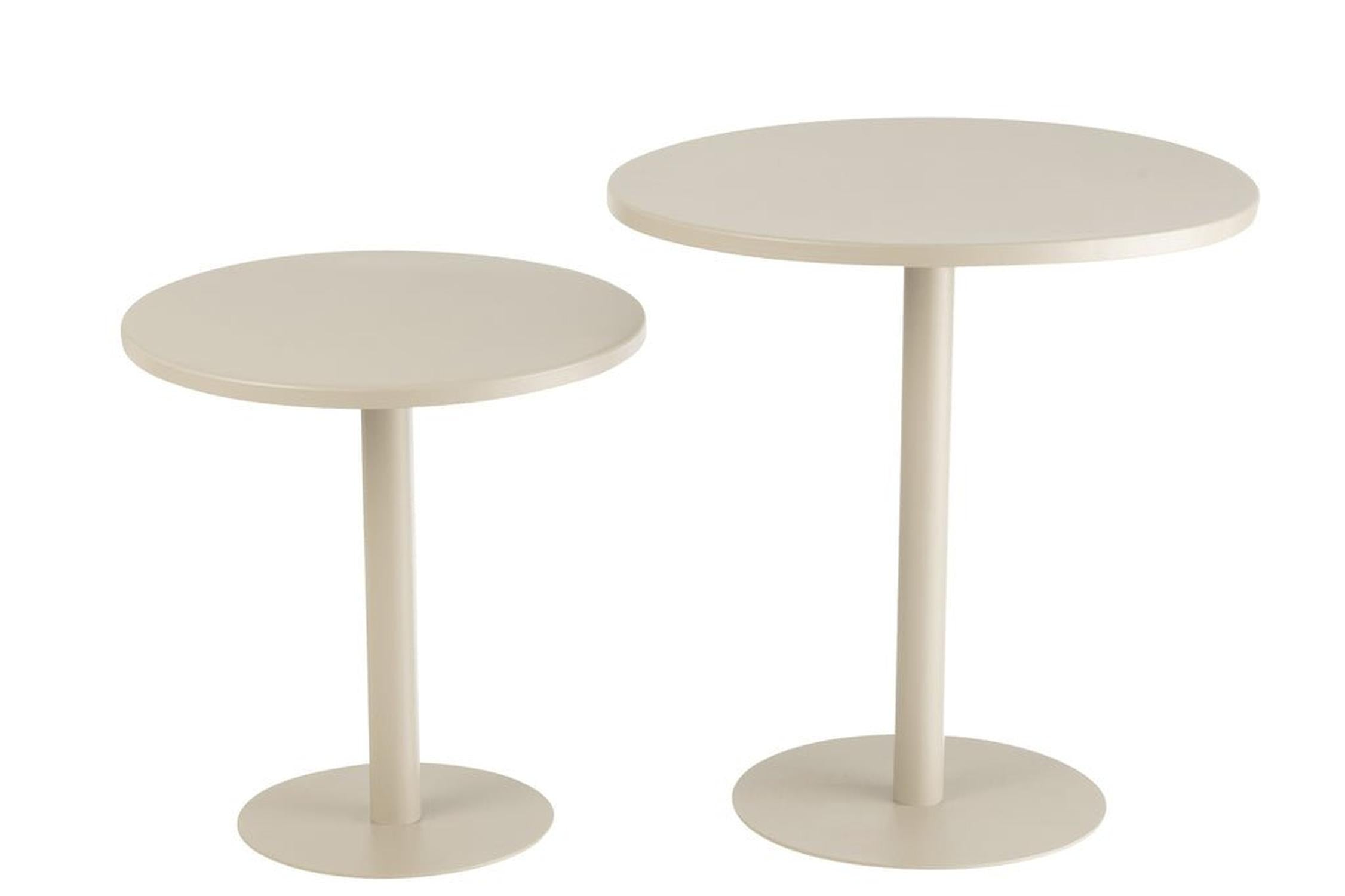 Beistelltisch - Set rund aus Eisen - Greige5400924462802Beistelltisch